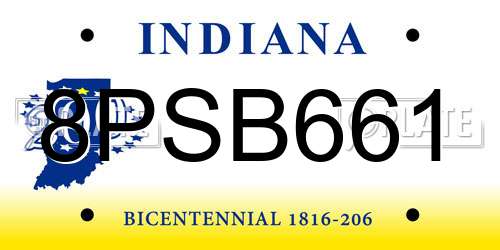 8PSB661 Indiana License Plate
