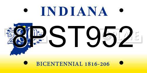 8PST952 Indiana License Plate