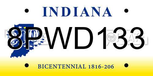 8PWD133 Indiana License Plate