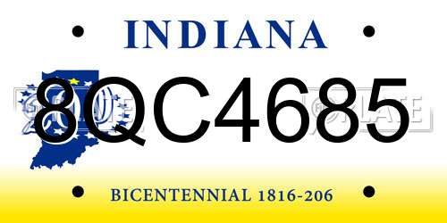 8QC4685 Indiana License Plate