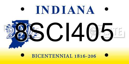 8SCI405 Indiana License Plate