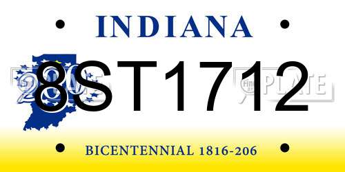 8ST1712 Indiana License Plate