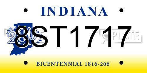 8ST1717 Indiana License Plate
