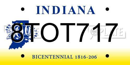 8TOT717 Indiana License Plate