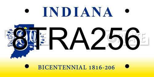 8TRA256 Indiana License Plate