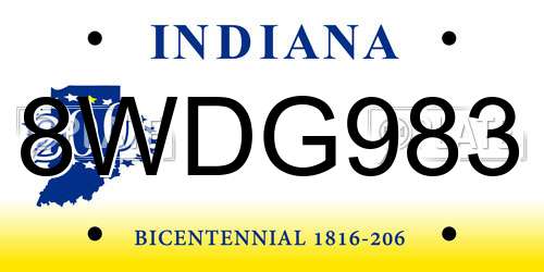 8WDG983 Indiana License Plate