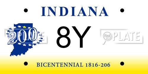 8Y Indiana License Plate
