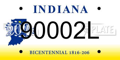 90002L Indiana License Plate
