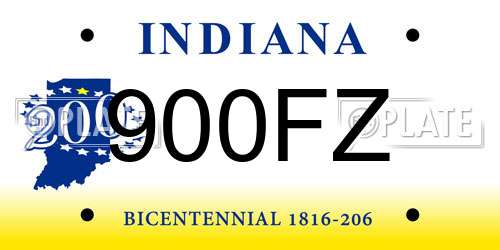 900FZ Indiana License Plate