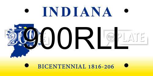 900RLL Indiana License Plate