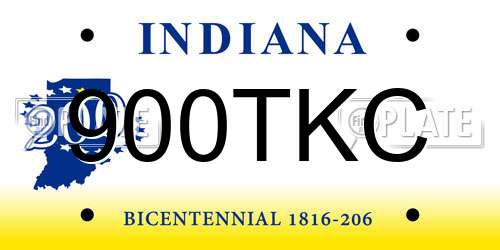 900TKC Indiana License Plate
