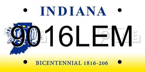 9016LEM Indiana License Plate