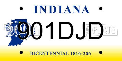901DJD Indiana License Plate
