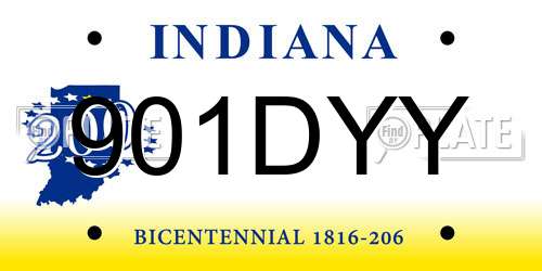 901DYY Indiana License Plate