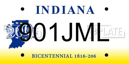 901JML Indiana License Plate