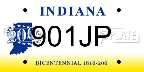 901JP Indiana License Plate