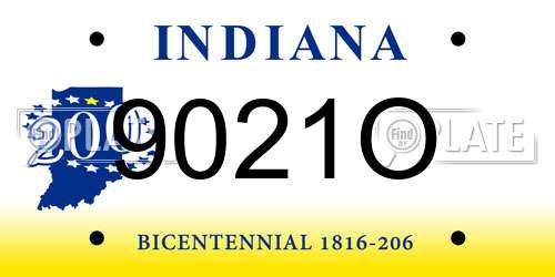 9021O Indiana License Plate