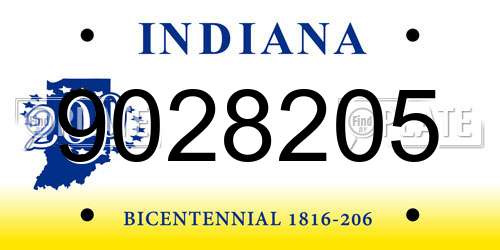 9028205 Indiana License Plate