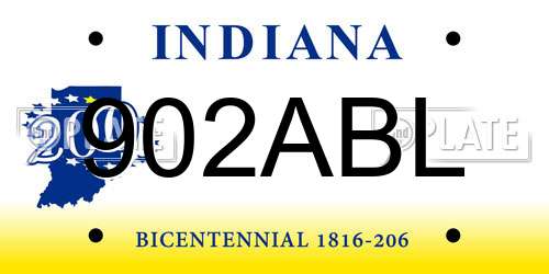 902ABL Indiana License Plate