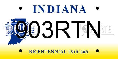 903RTN Indiana License Plate