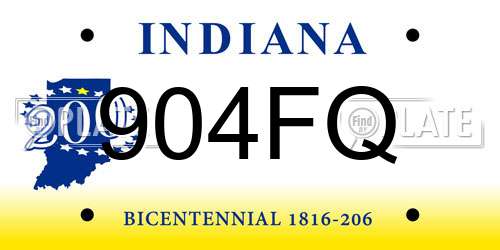 904FQ Indiana License Plate
