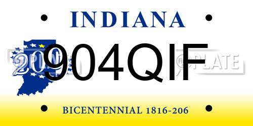 904QIF Indiana License Plate