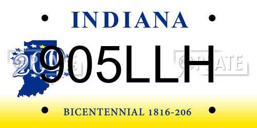 905LLH Indiana License Plate