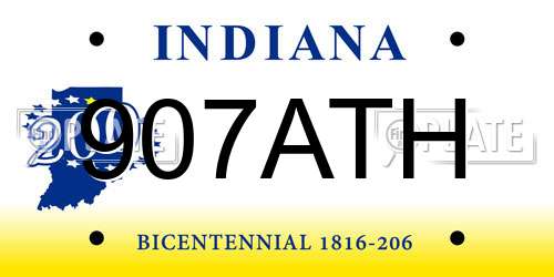 907ATH Indiana License Plate