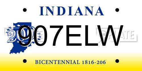 907ELW Indiana License Plate