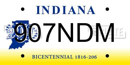 907NDM Indiana License Plate