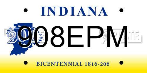 908EPM Indiana License Plate