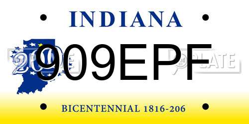 909EPF Indiana License Plate