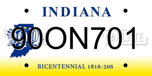 90ON701 Indiana License Plate