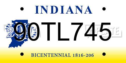 90TL745 Indiana License Plate