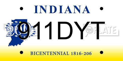 911DYT Indiana License Plate