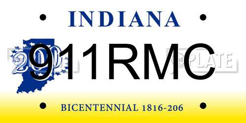 911RMC Indiana License Plate
