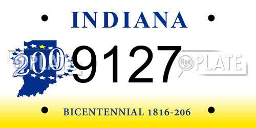 9127 Indiana License Plate
