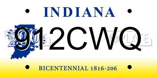 912CWQ Indiana License Plate