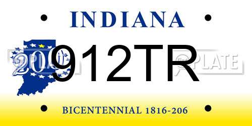 912TR Indiana License Plate