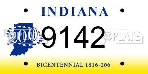 9142 Indiana License Plate