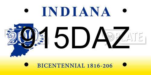 915DAZ Indiana License Plate