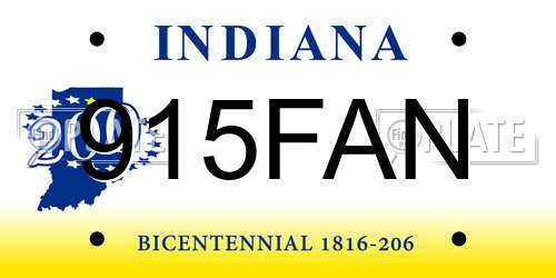 915FAN Indiana License Plate