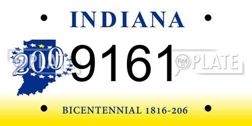 9161 Indiana License Plate