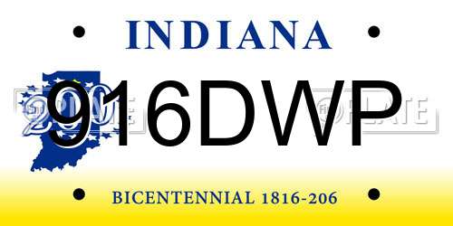 916DWP Indiana License Plate