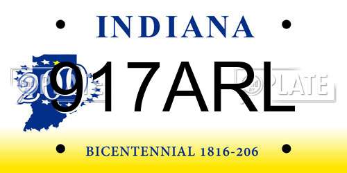 917ARL Indiana License Plate