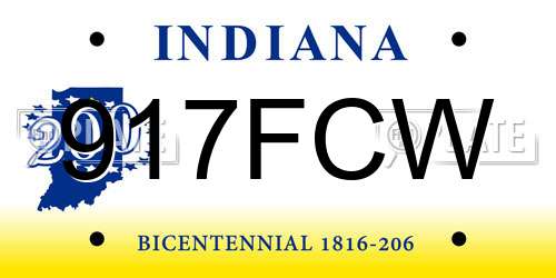 917FCW Indiana License Plate