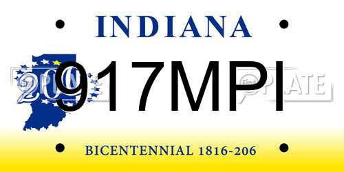 917MPI Indiana License Plate