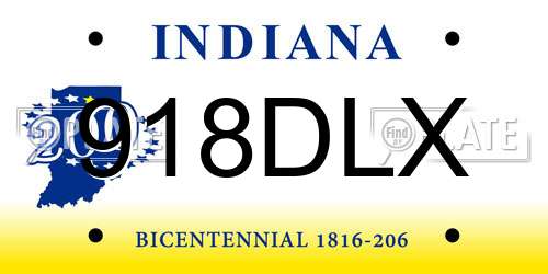 918DLX Indiana License Plate