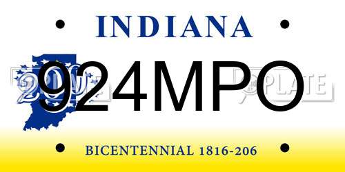 924MPO Indiana License Plate