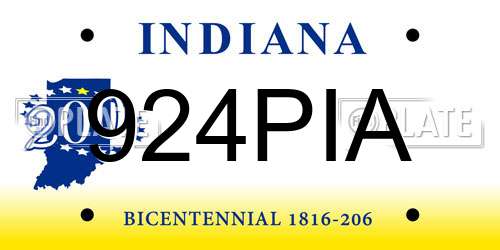 924PIA Indiana License Plate